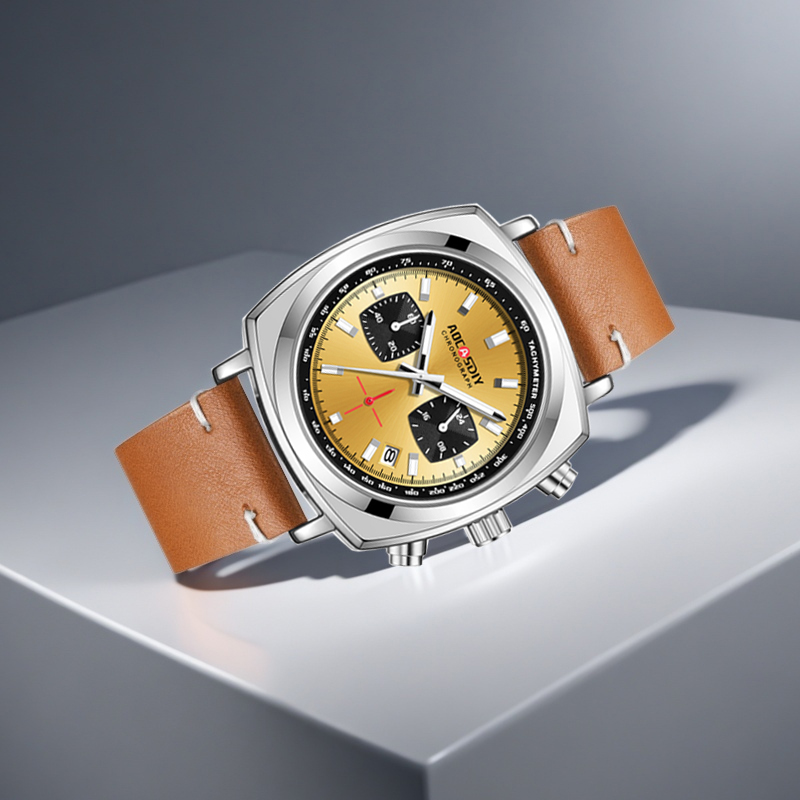 Nuovo Orologio Quadrato da Uom - Suede Strap Watch recensione e prezzo